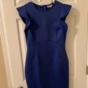 ASOS Cobalt Blue Scuba Fabric Midi Pencil Dress